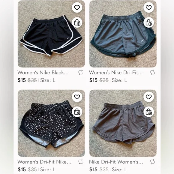 Women’s Nike Dri-Fit Running Shorts Bundle of 4 Shorts - Picture 1 of 9